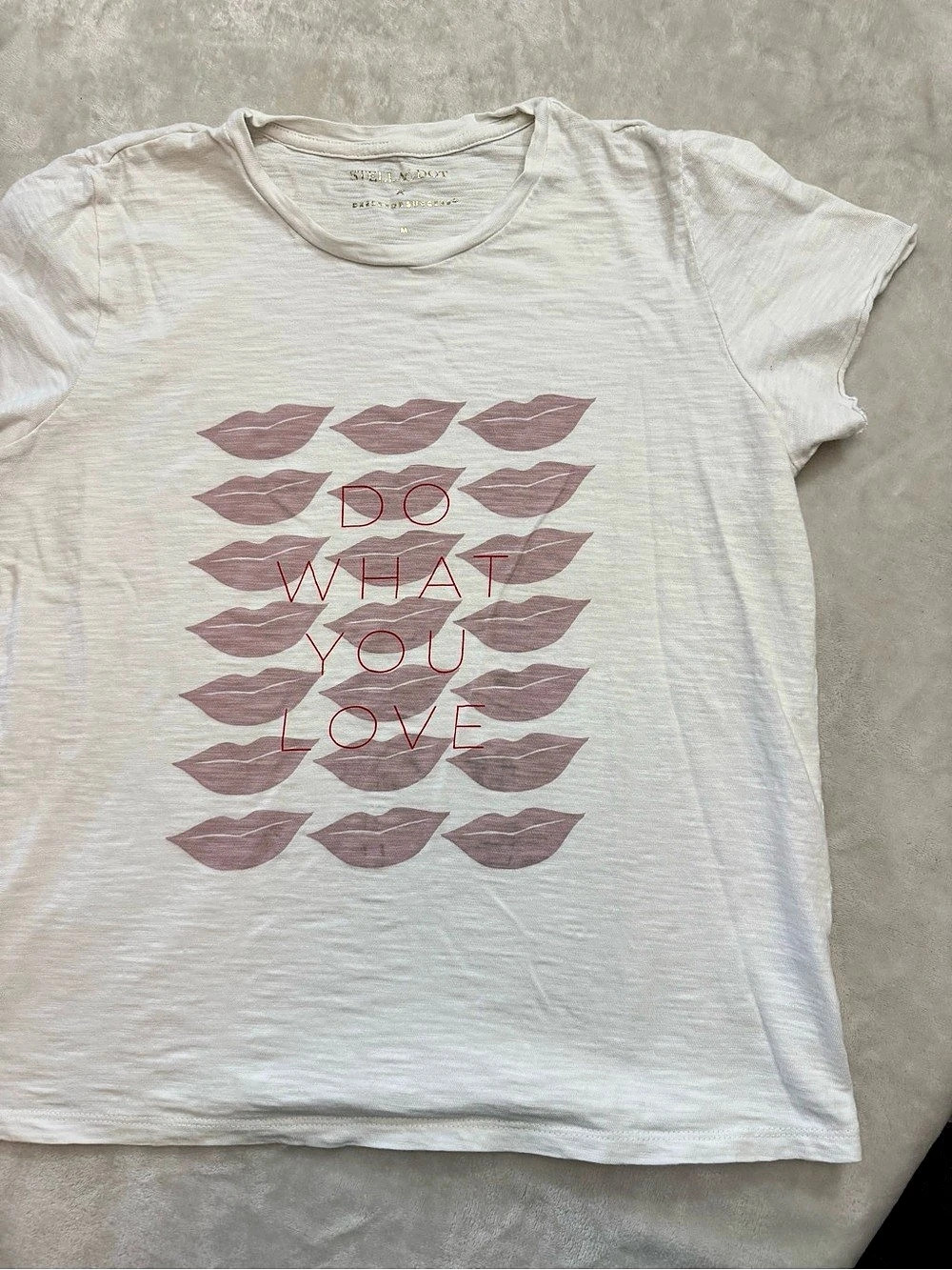 Stella McCartney Lip Print Graphic Tee White Size XS